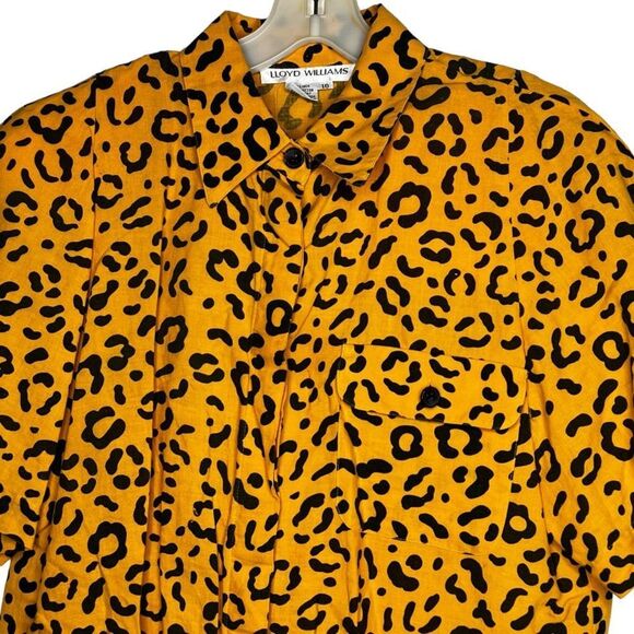 Vintage Lloyd Williams Animal Print Linen Blend Shirt - Picture 2 of 7